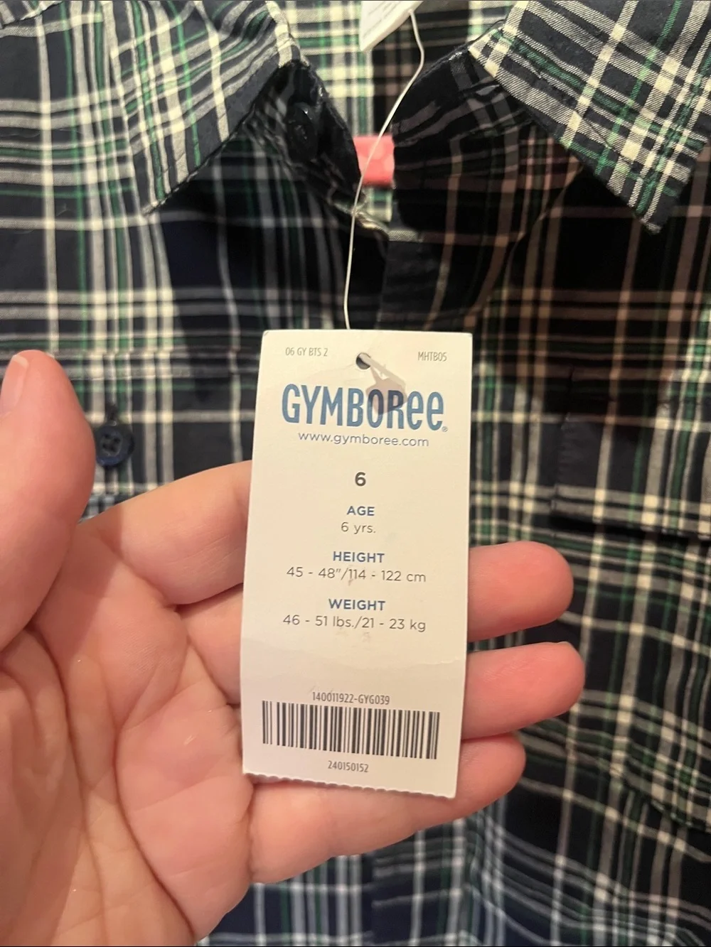 New Gymboree Boys Plaid Button Up Shirt Size 6 NWT 2005